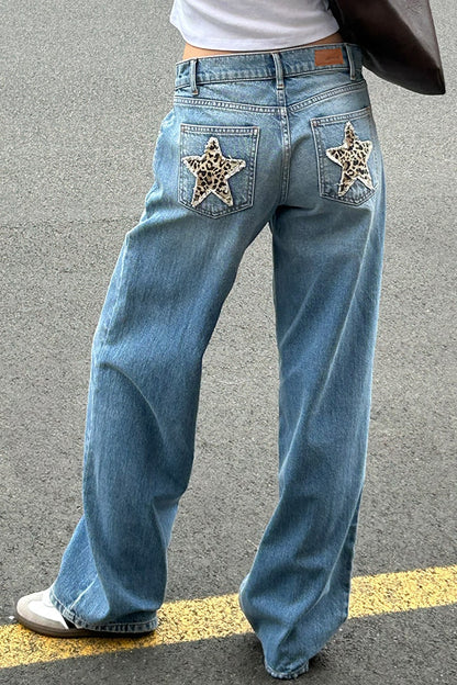 Leopard Star Jeans