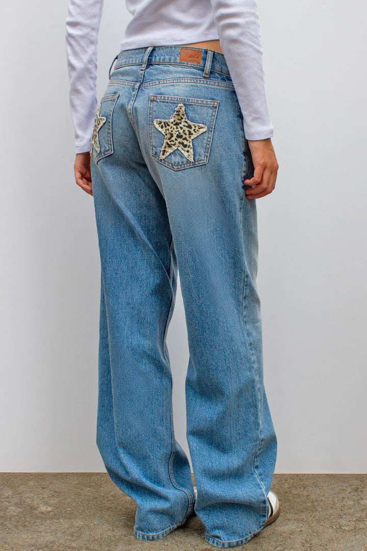 Leopard Star Jeans